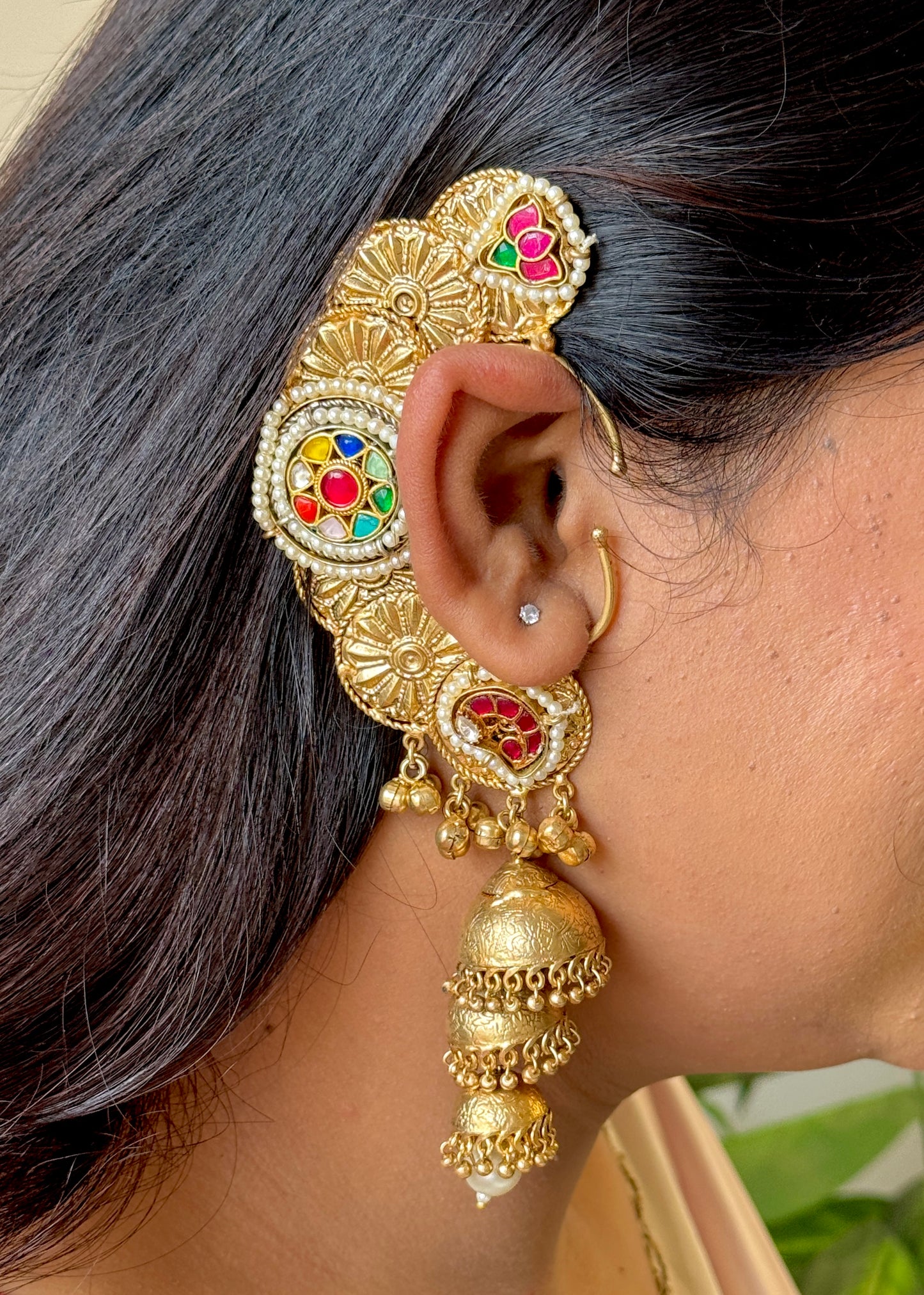 Ipsha fusion Gold plated Kanpasha earrings
