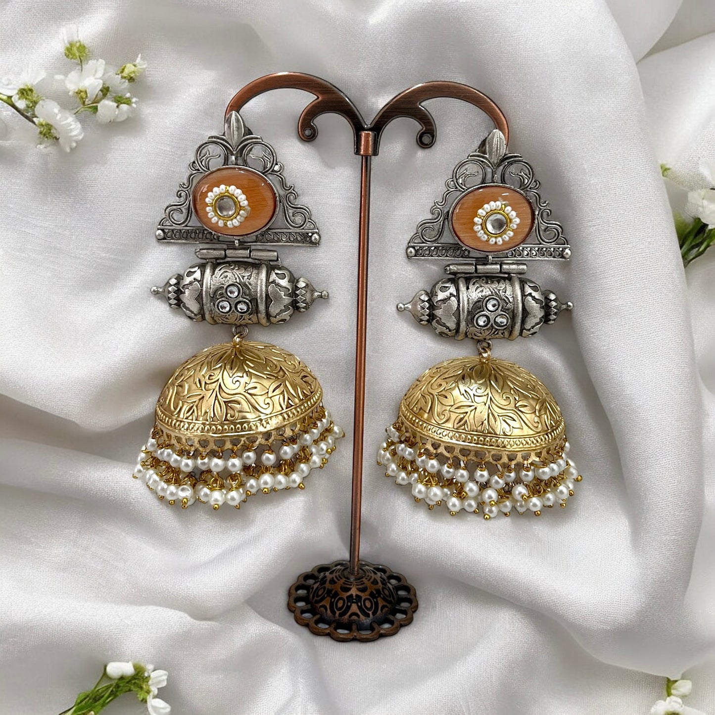 Shubhi Dual Tone Fushion Jhumkis