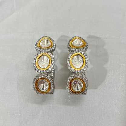 Meera Moissanite Kundan Hoops