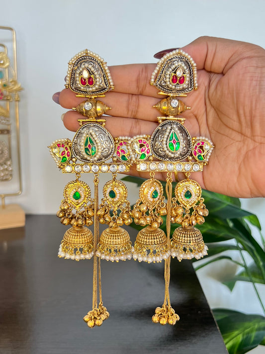 Saiba Gold Plated Dejhoor Jhumkas