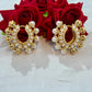 Aamara Polki Kundan Hoops Earrings