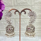 Anjali Silver Look Alike American Diamonds Studded Jhumkas