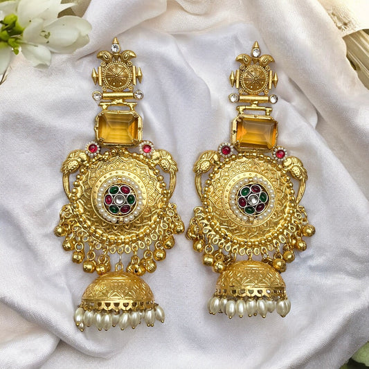 Aaranya Fushion Golden Jhumkis