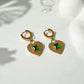 Emerald Heart Gold plated Earrings