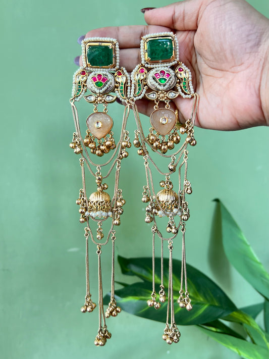 Sanvi Gold Plated Kashmiri Dejhoor Jhumkas