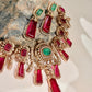 Sunaina Ruby Mint Doublet and American Diamonds studded Jewellery Set