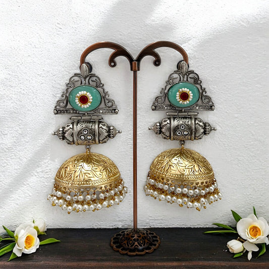 Shubhi Dual Tone Fushion Jhumkis