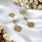 Crystal Clover minimal Gold plated Earrings