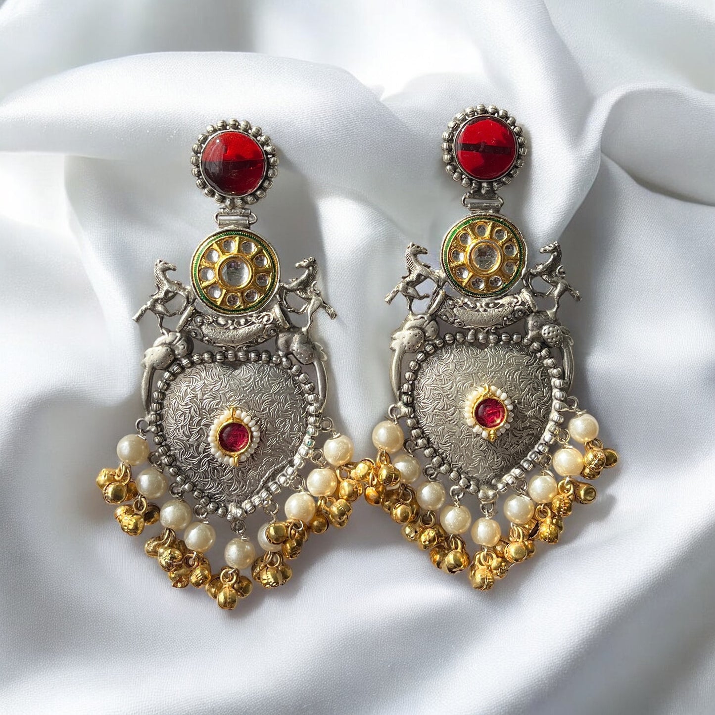 Tanvi Dual Tone Fusion Earrings