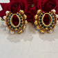 Aamara Polki Kundan Hoops Earrings