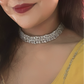 Aamara American Diamond Choker Set (Silver)