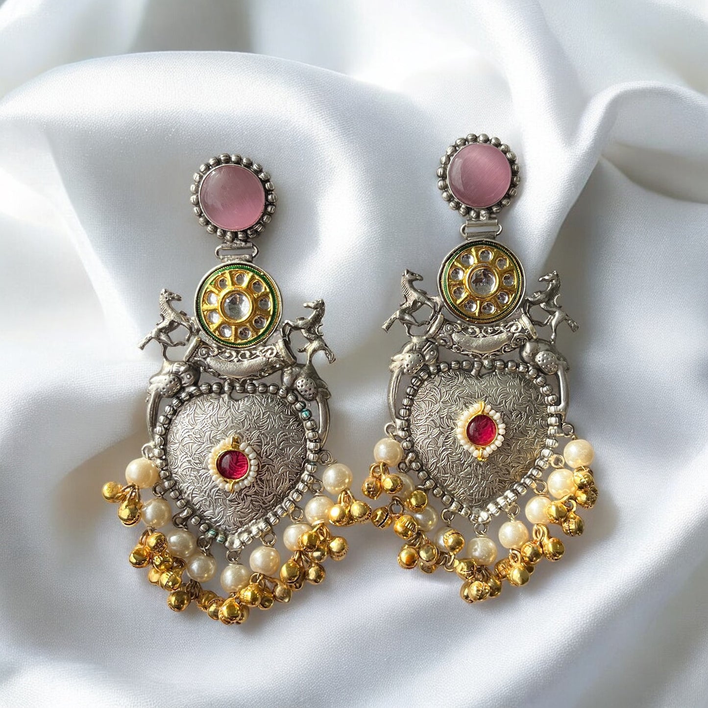 Tanvi Dual Tone Fusion Earrings