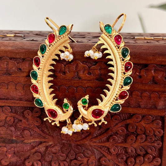 Preeti Gold plated Kaanphool Earrings