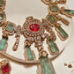 Sunaina Mint & Ruby Doublet and American Diamonds studded Jewellery Set