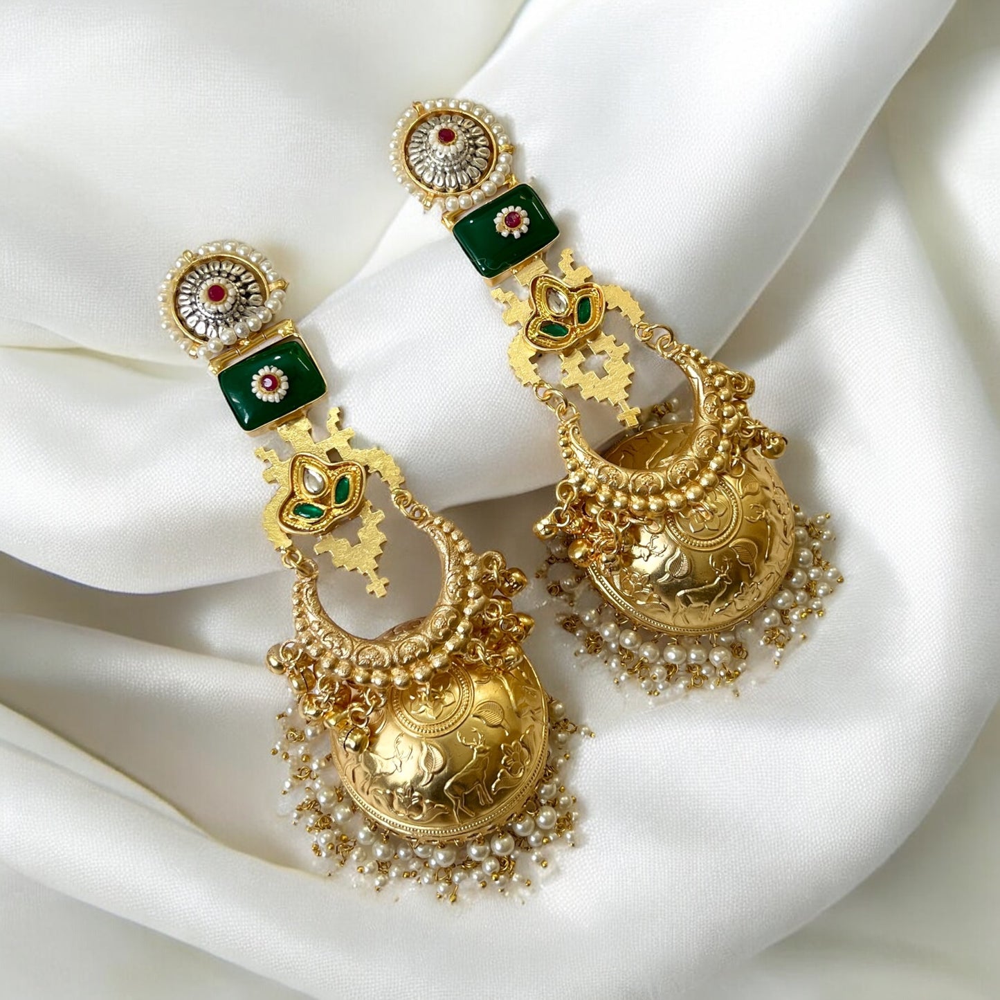 Preeti Fusion Golden Jhumkis