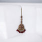 Maroon Trina Jadau Jhumkis with Kaanchain and Maangtikka