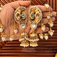 Devika Gold Plated Fusion Kanphool Jhumkas with Kaanchain
