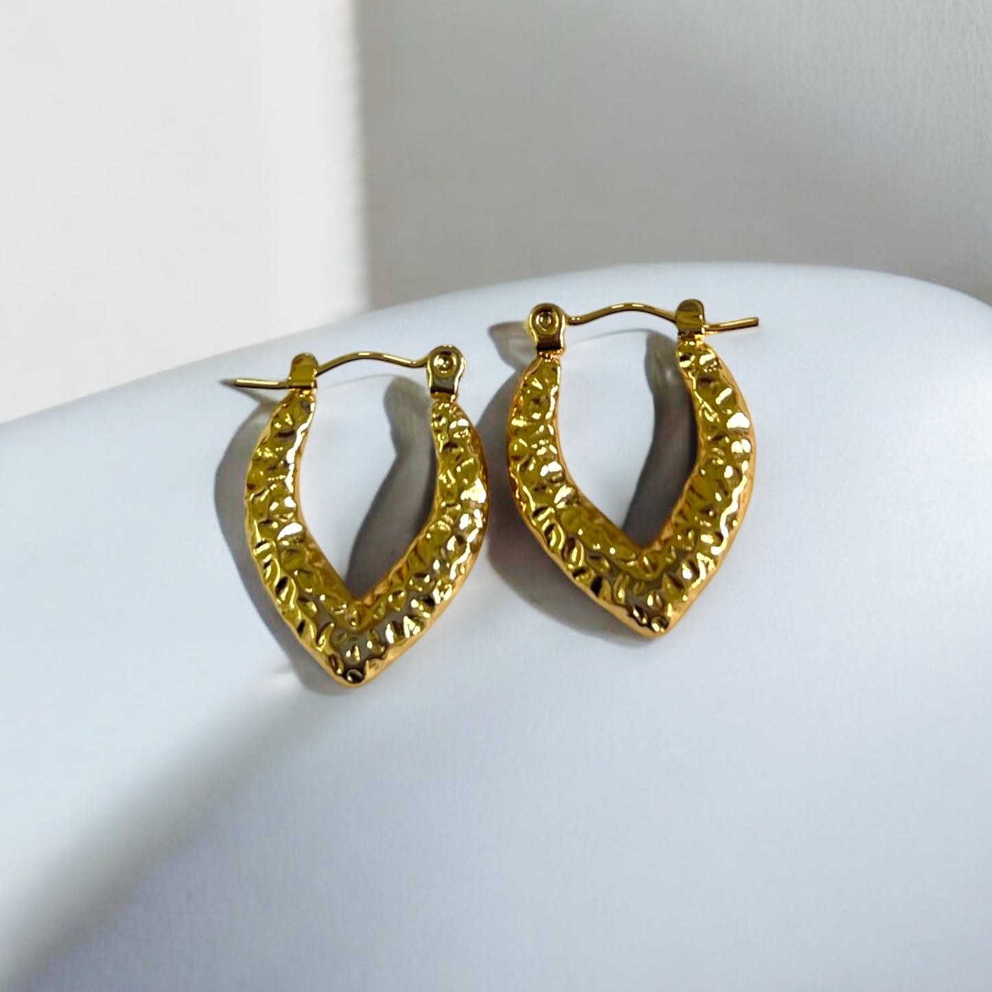 Oval V Gold Plated Earrings