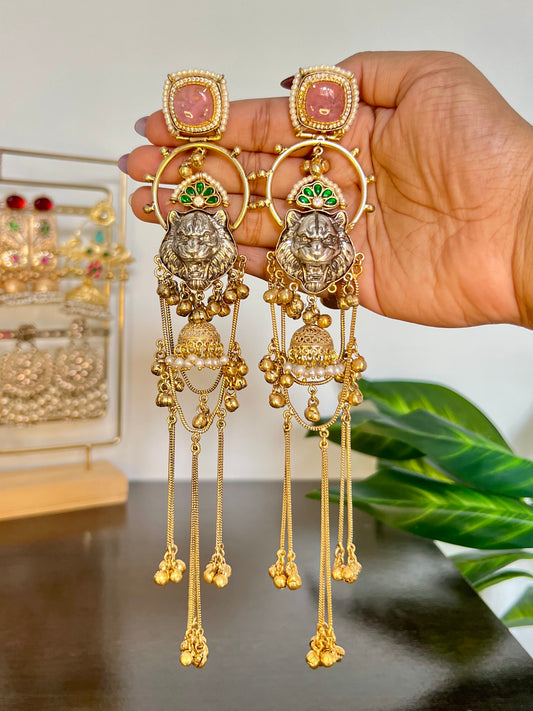 Baagh Dual Tone Kashmiri Dejhoor Earrings