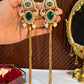Alia 18k Gold Plated Kashmiri Dejhoor Earrings with Doublet Stone