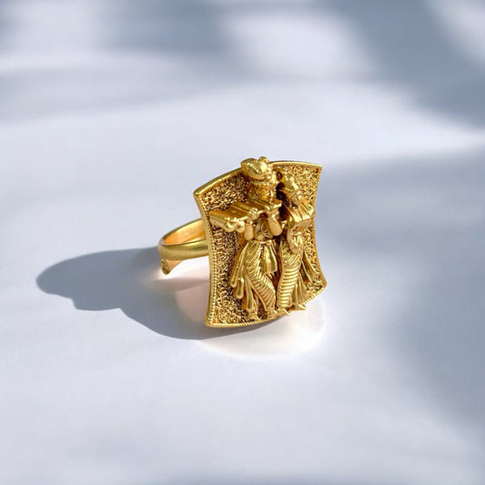 Daivik Gold Plated Finger Ring