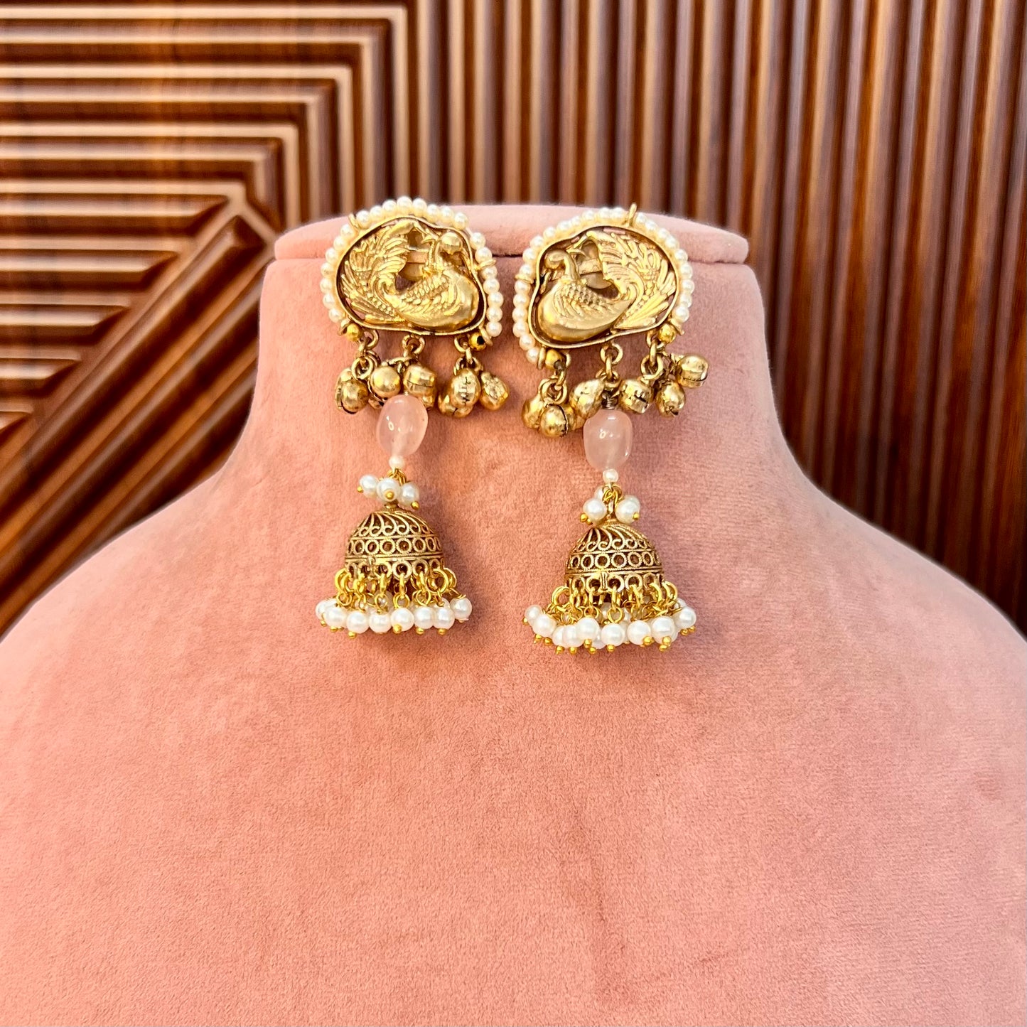 Mahamaya Dual Tone Fusion Necklace with earrings