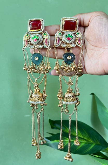 Sanvi Gold Plated Kashmiri Dejhoor Jhumkas