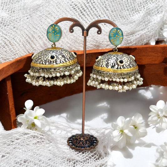 Anandi Dual Tone Fushion Jhumkis