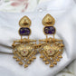 Aishwarya Fusion Ghungroo Earrings with Metallic Doublet Stone