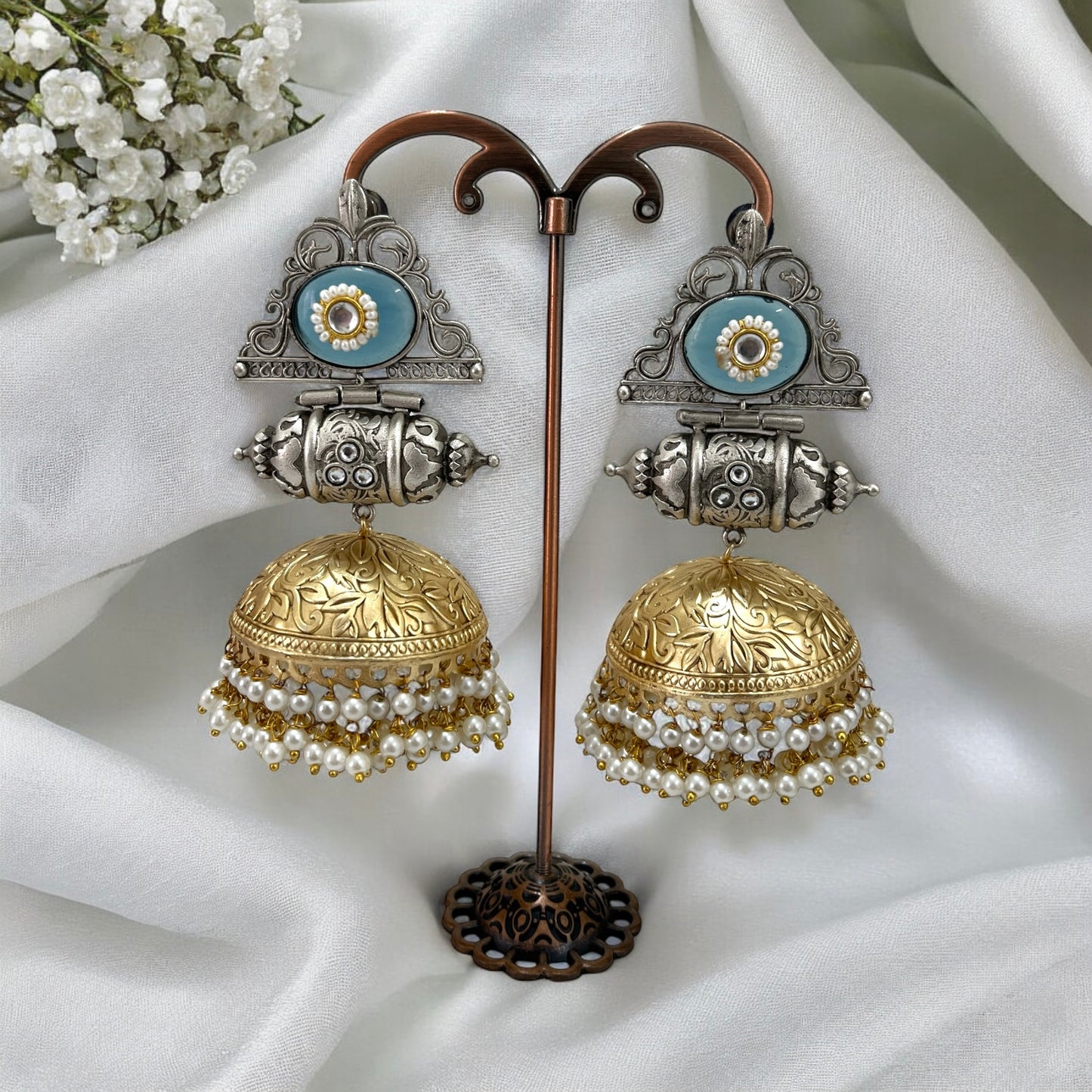 Shubhi Dual Tone Fushion Jhumkis