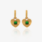 Emerald Heart Gold plated Earrings