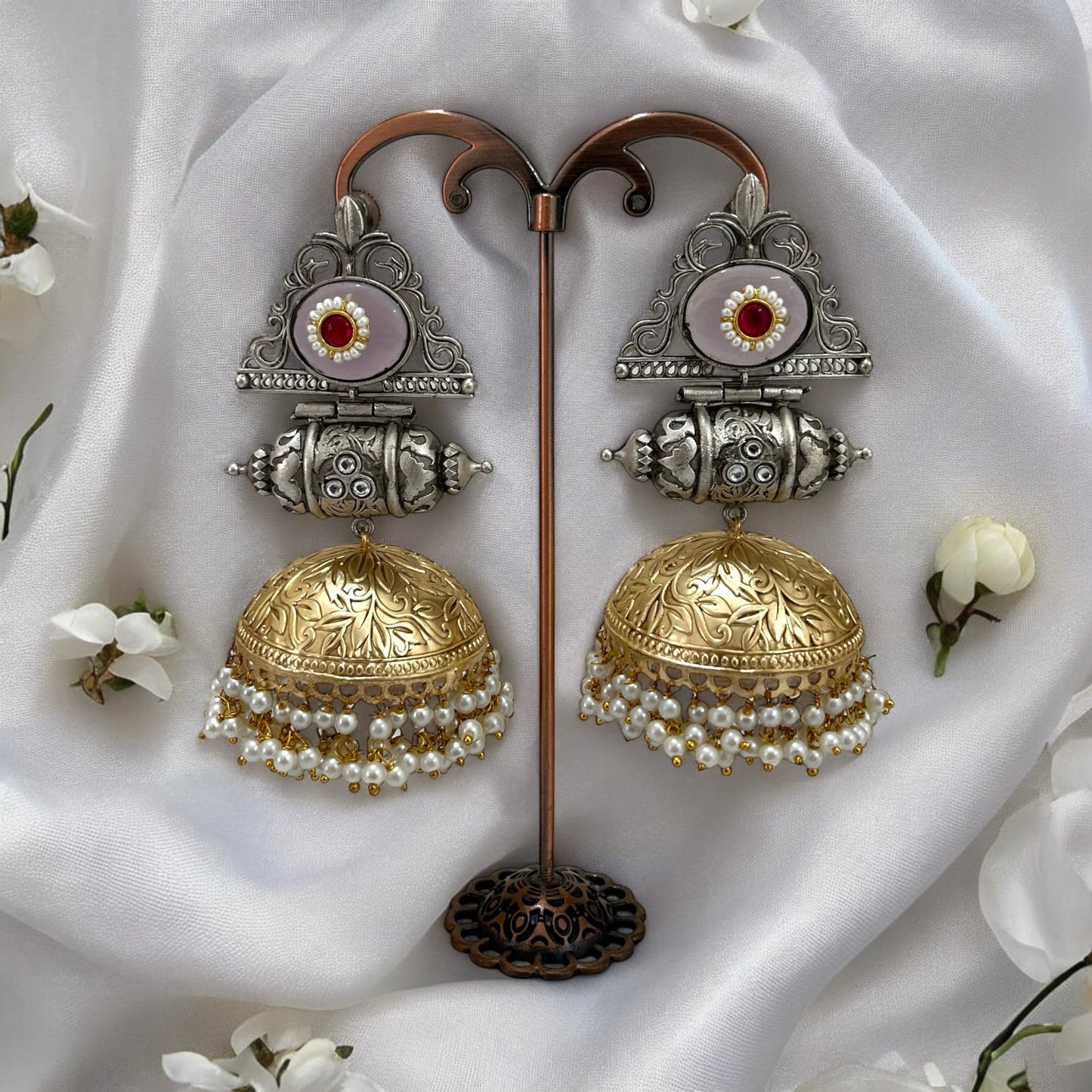 Shubhi Dual Tone Fushion Jhumkis