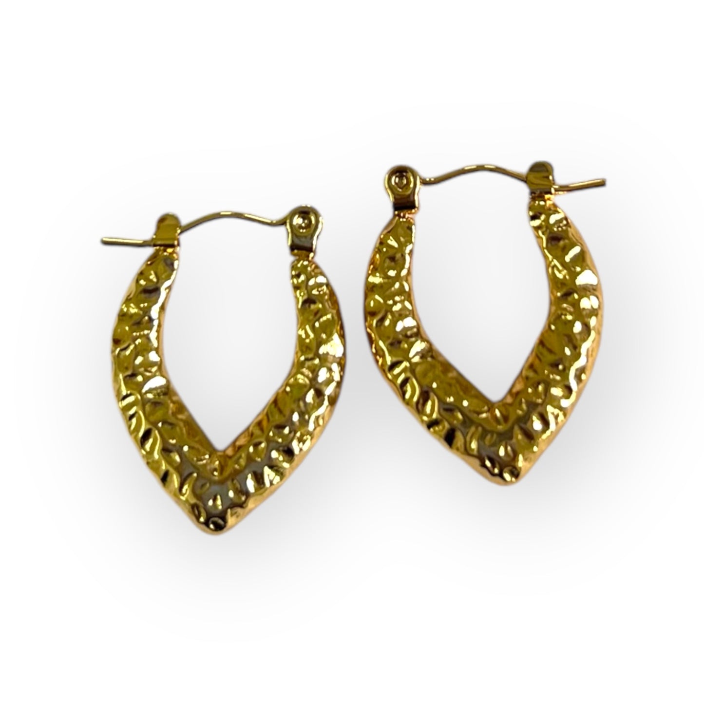 Oval V Gold Plated Earrings