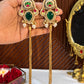 Alia 18k Gold Plated Kashmiri Dejhoor Earrings with Doublet Stone
