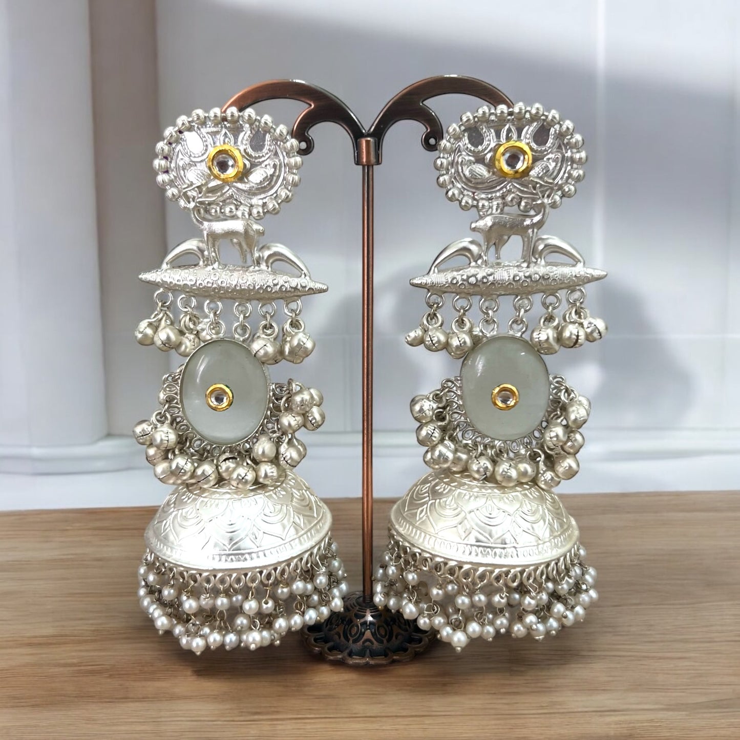 Apoorva Silver Jhumkas