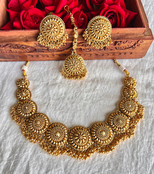 Hema Gold Plated Jewellery set with Maangtikka