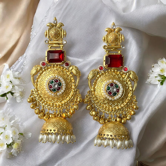 Aaranya Fushion Golden Jhumkis