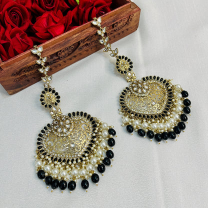 Bhavya Kundan Chandbalies with Kaanchain