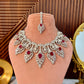 Ruby Aisha American Diamond Jewellery Set with maangtikka
