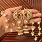 Devika Gold Plated Fusion Kanphool Jhumkas with Kaanchain
