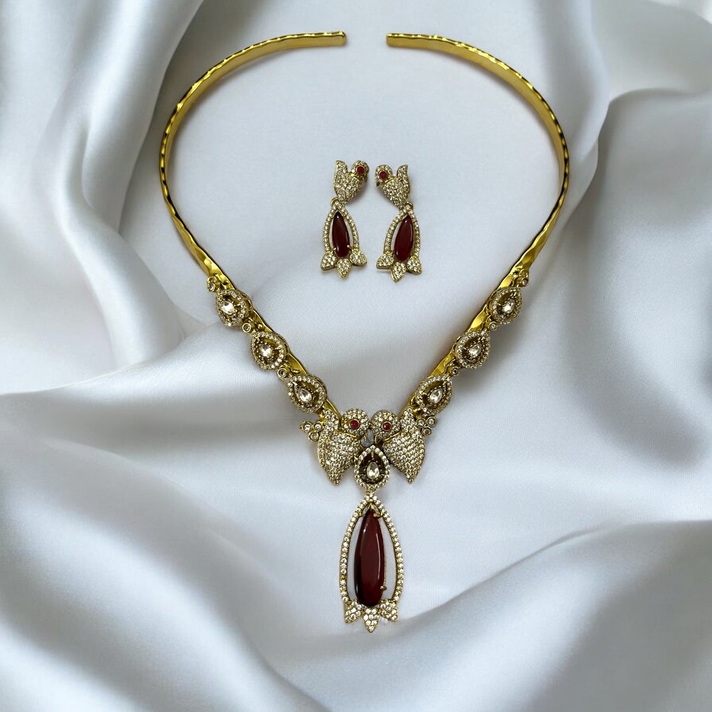 Aamara Statement Gold Plated Hasli Jewellery set