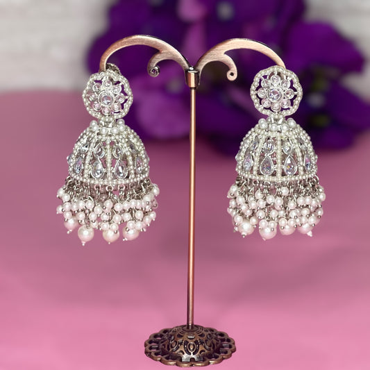 Maya Ivory Jhumkas with Maangtikka