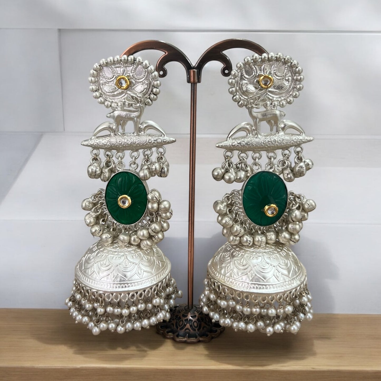 Apoorva Silver Jhumkas