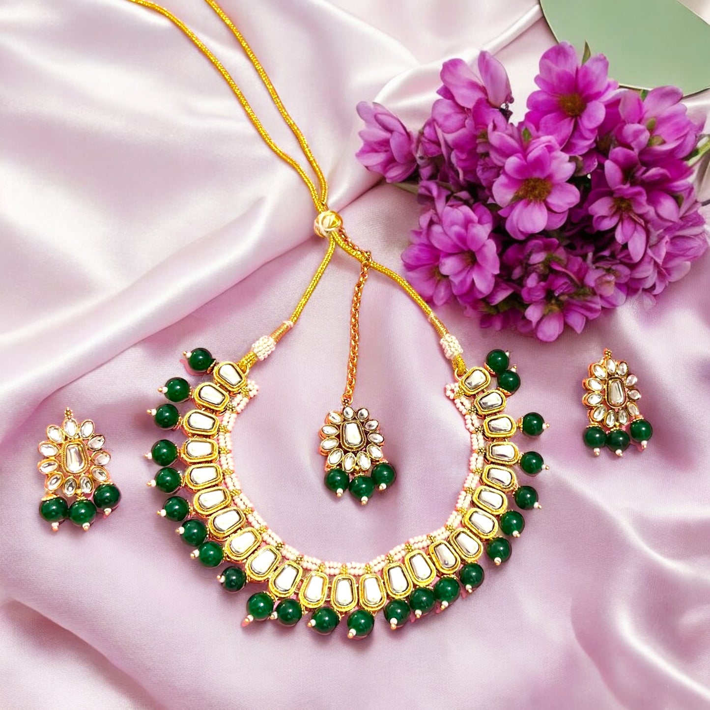 Anjali Kundan Jewellery Sets with Maangtikka