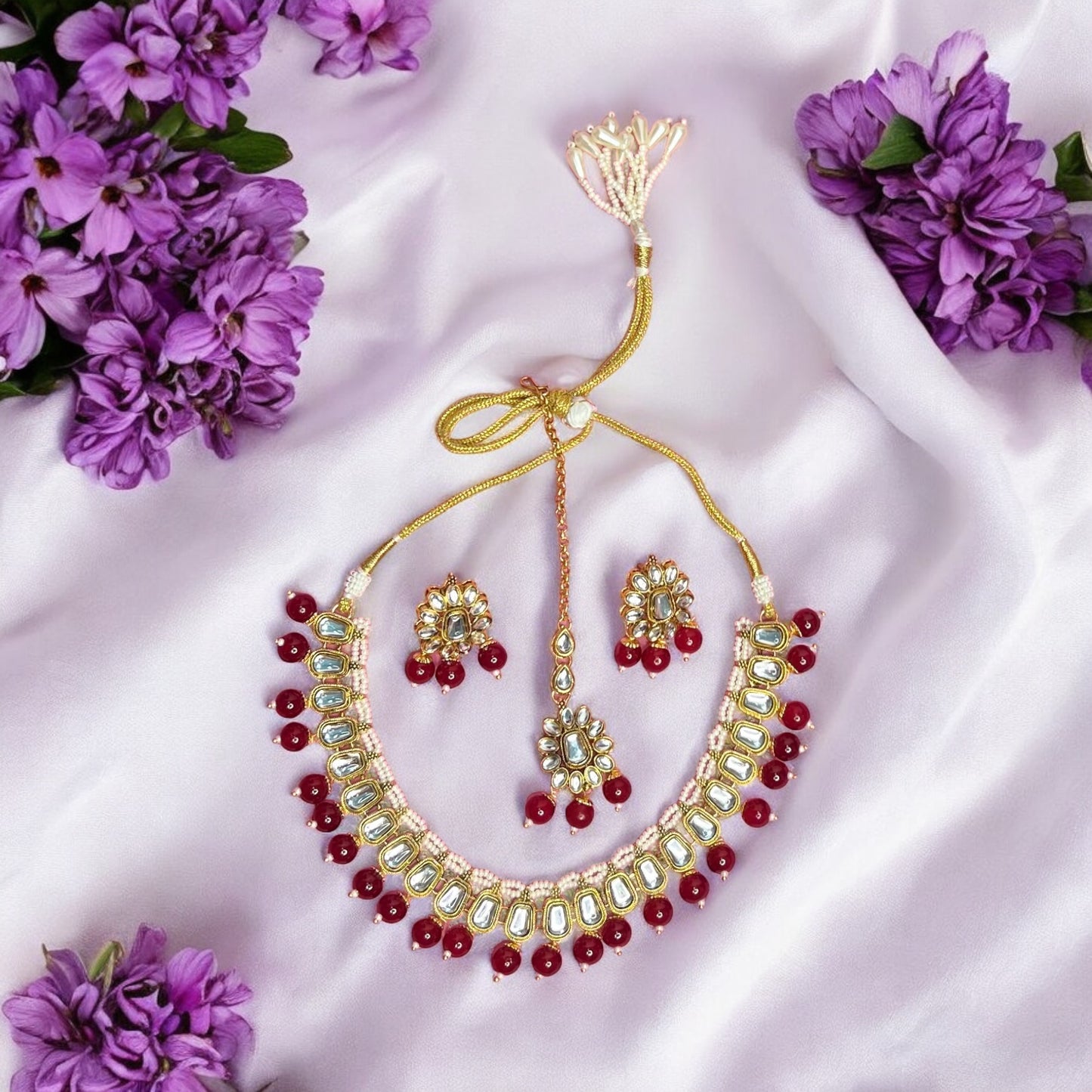 Anjali Kundan Jewellery Sets with Maangtikka