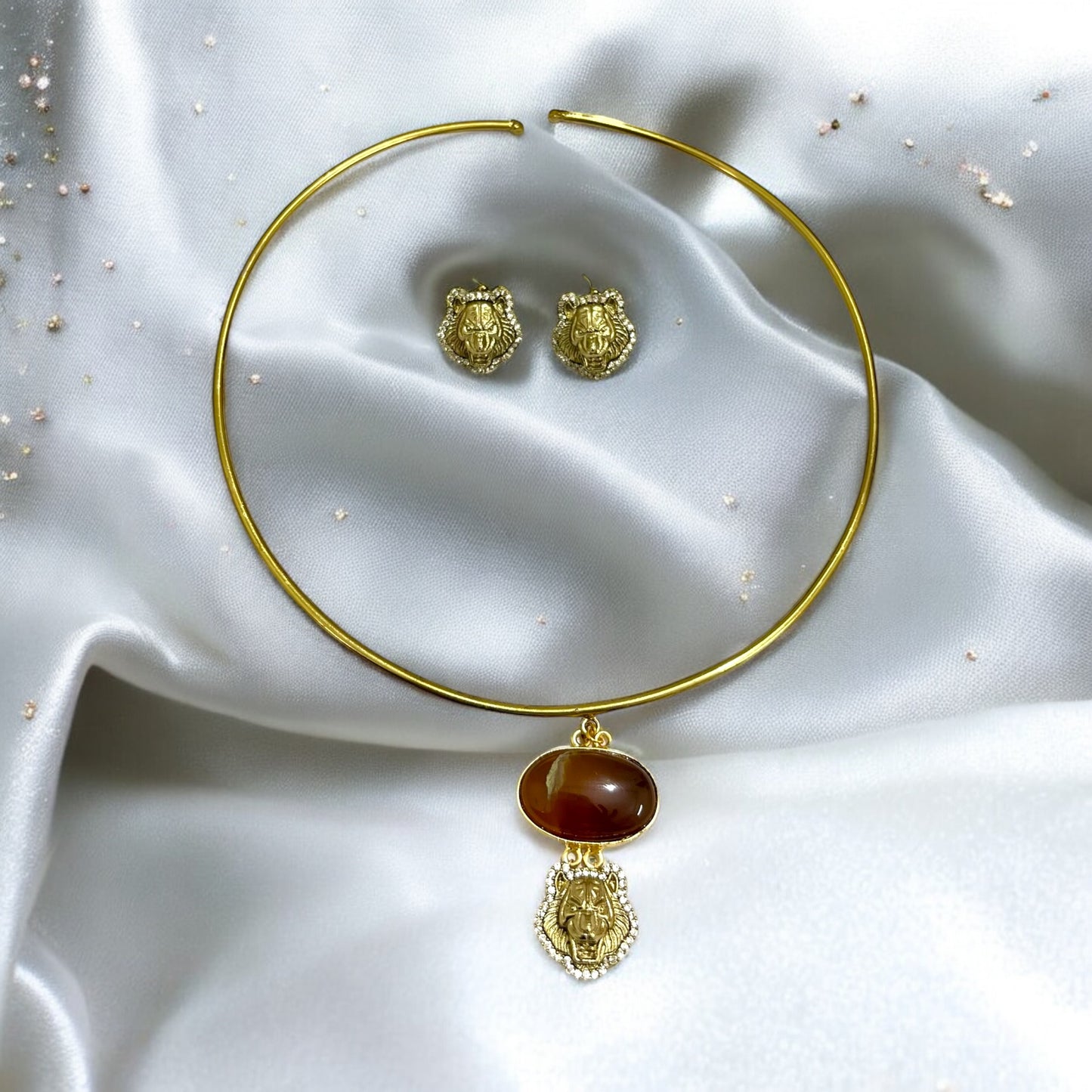 Sabyasachi Inspired Yellow Amber Hasli Jewellery set