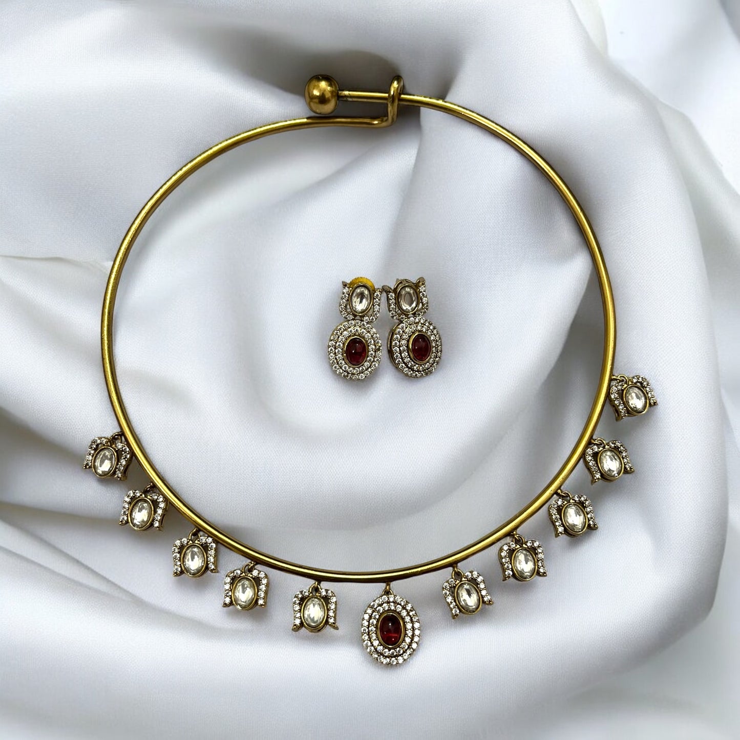 Padmini Gold Plated Hasli Jewellery set