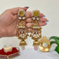 Maahira Gold Plated Fusion Jhumkas