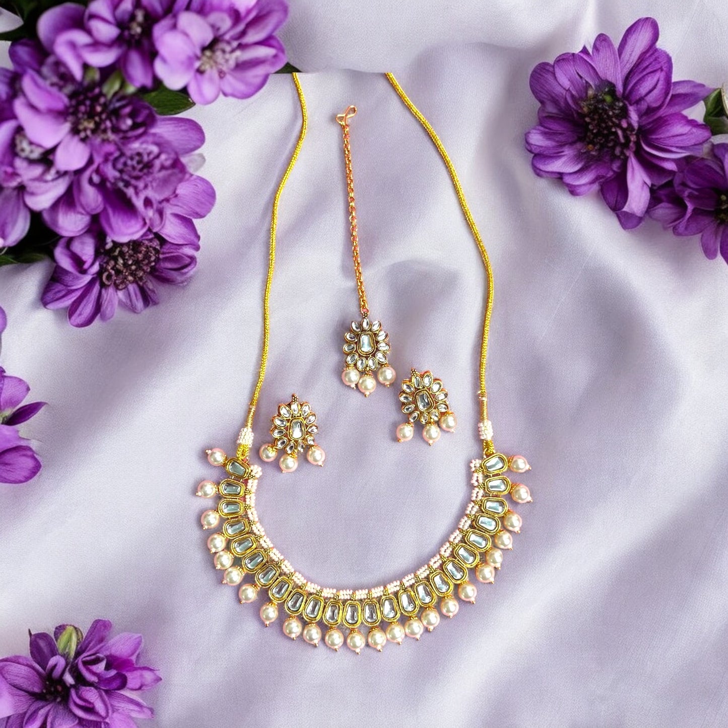 Anjali Kundan Jewellery Sets with Maangtikka