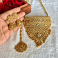 Ranisa Gold Plated Choker Jewellery set with Maangtikka